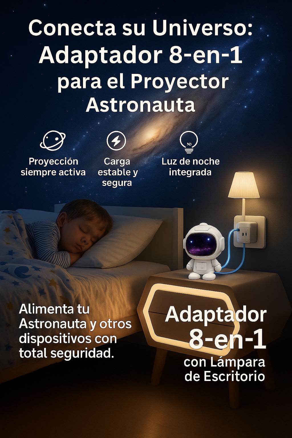 🌌 Pack Completo: Astronauta + Adaptador 8-en-1 🔌✨