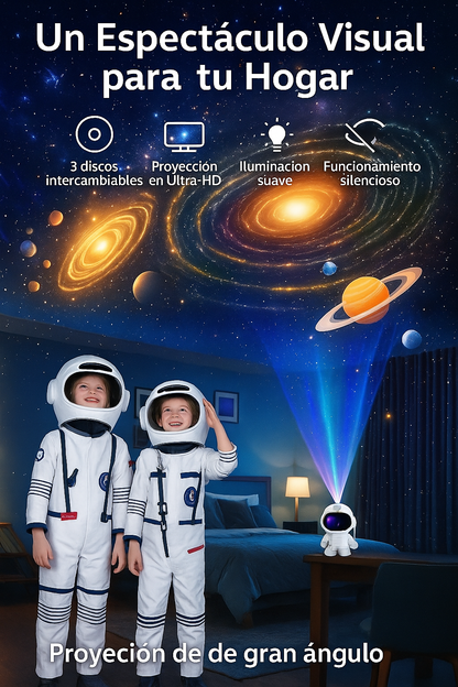 🚀 Astronauta Proyector 3-en-1 ⭐ (Luz ✨ + Galaxias 🌌 + Decoración 🛋️)